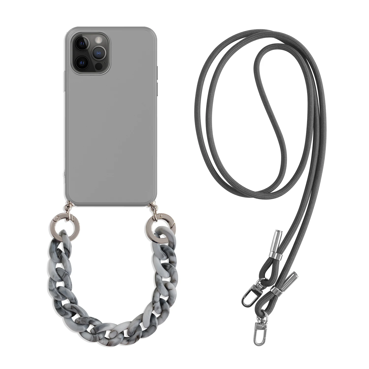 S22 Ultra Crossbody Phone Case for Samsung Galaxy S24 S23 S20 Plus S21 FE Note 20 Necklace Lanyard Marble Chain Strap Soft Cover