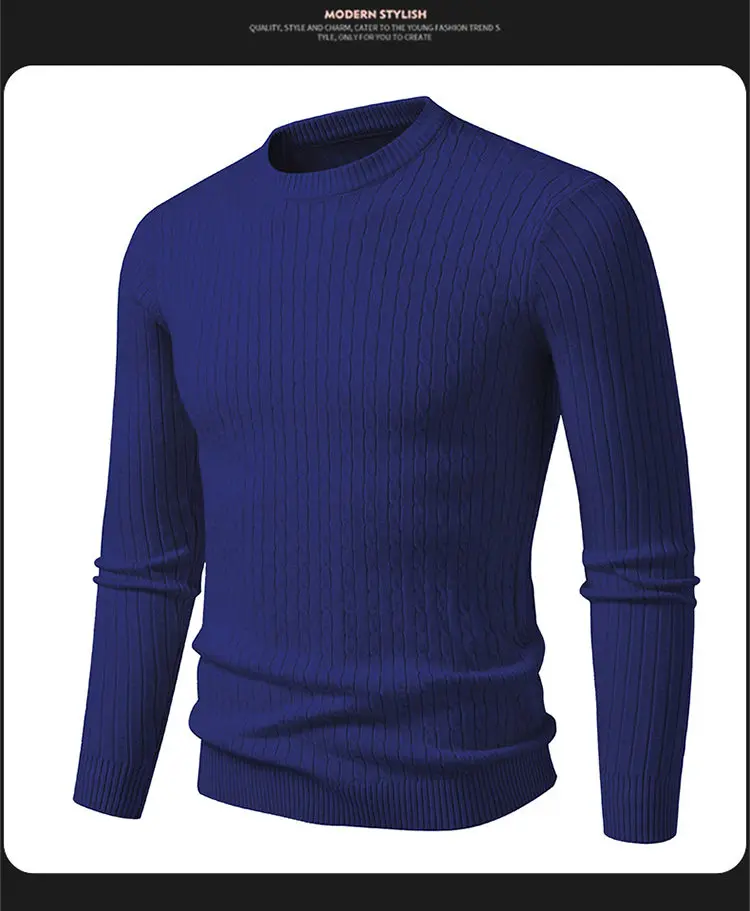 Winter Warmer Pullover Herren Rundhals-Pullover Slim Fit Pullover Herren Gestricktes Innen-Oberteil – Detail 11