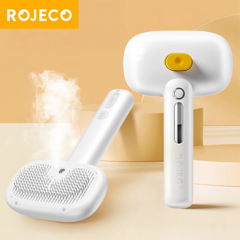 

ROJECO Pet Spray Brush Electric Steam Comb For Dog Cat Hair Removal Combs Hair Remover Water Mist Brush Pet Hair Grooming Tool