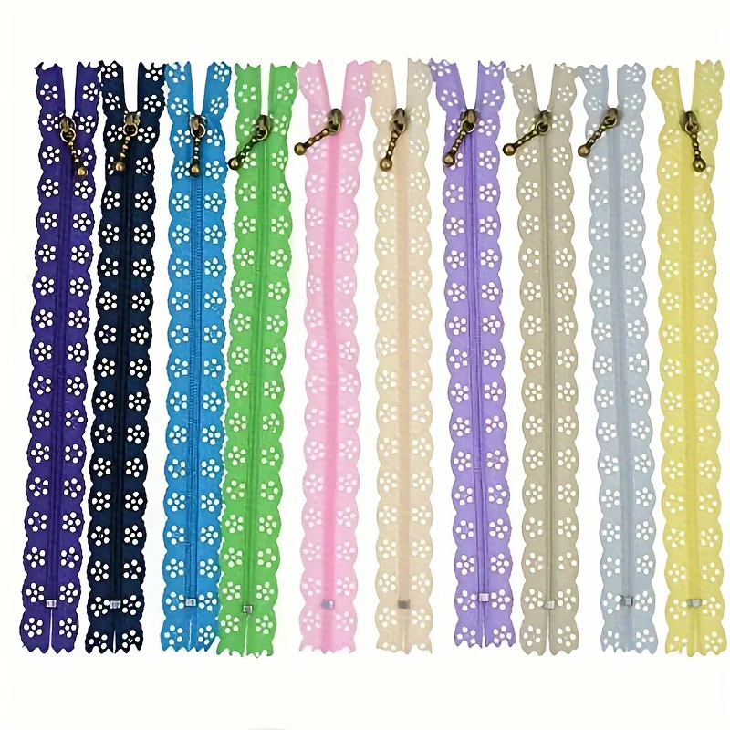 10 Stück 15–30 cm # Nylon geschlossener Schwanz Spitze hohle Spitze Reißverschluss Tasche Tasche Kleidung geschlossene Farbe kurzer Reißverschluss