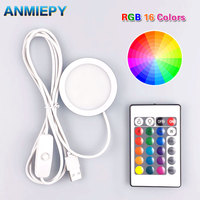 USB 5V RGB Spotlight 5W 3W 7W Surface Installation Model display light Remote Control LED Simple Wine Cabinet Light Ultra Thin