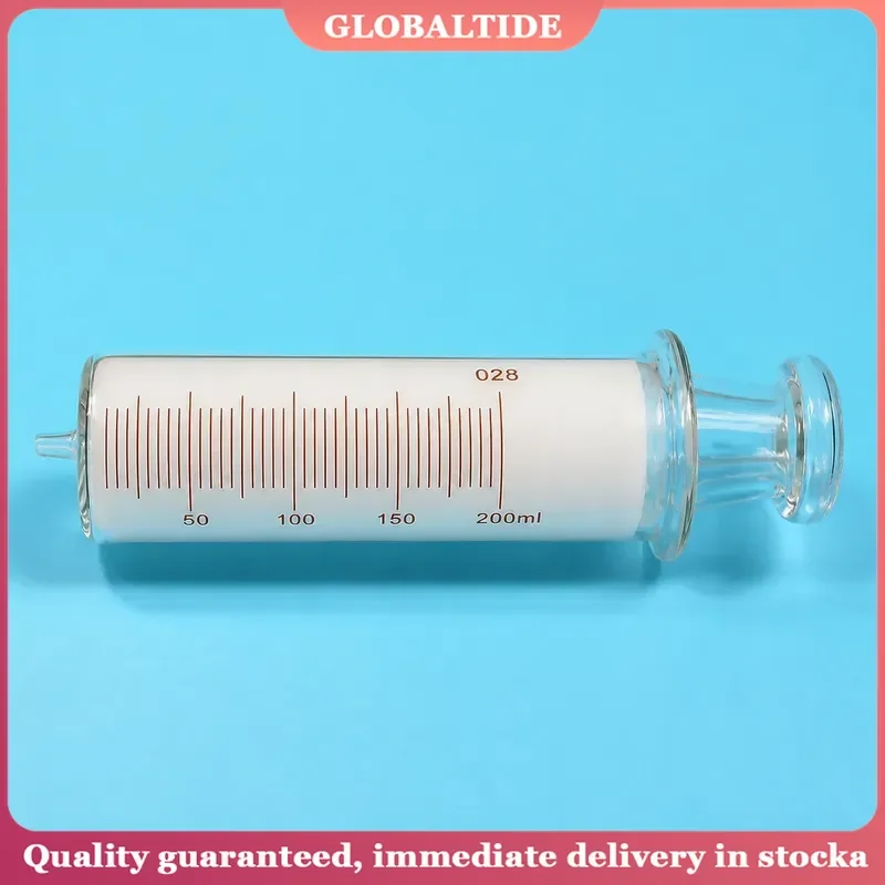 200ml Large Glass Syringe With Luer Lock Tip Glass Barrel Enema Sausage Stuffer Sample Extractor Injector 200cc Laboratory
