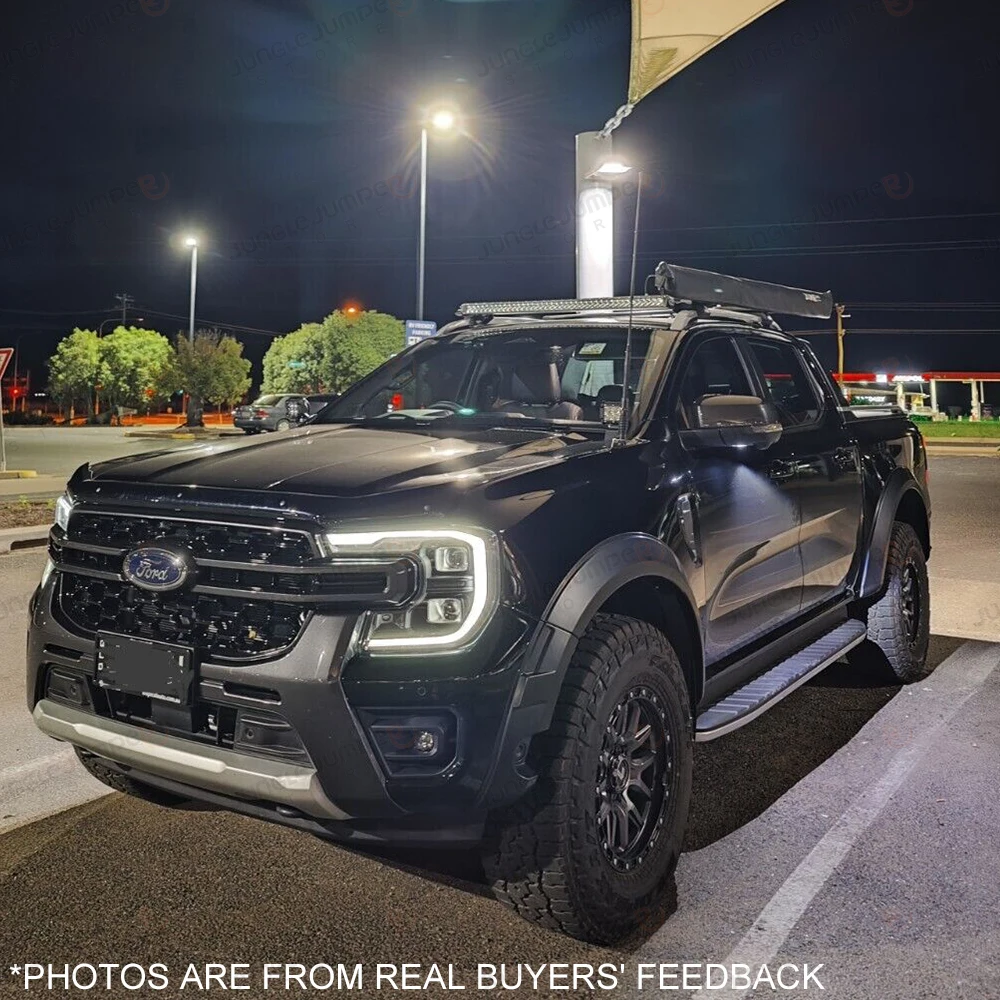 ABS Matte Black Fender Flares For Ford Ranger Next Gen T9 2023 2024 2025 2026 35mm Wide Off-road Wheel Arch Fender