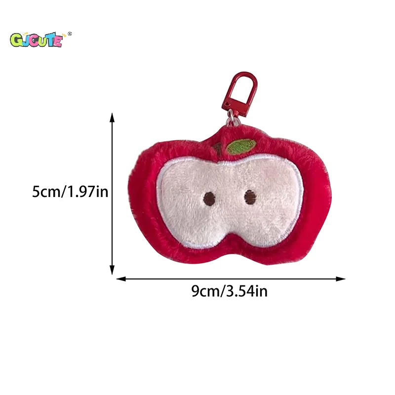 Cute Red Apple Plush Toys Doll Keychain Bag Pendants Backpack Hanging Ornaments Girly Heart All-match Accessories Birthday Gifts