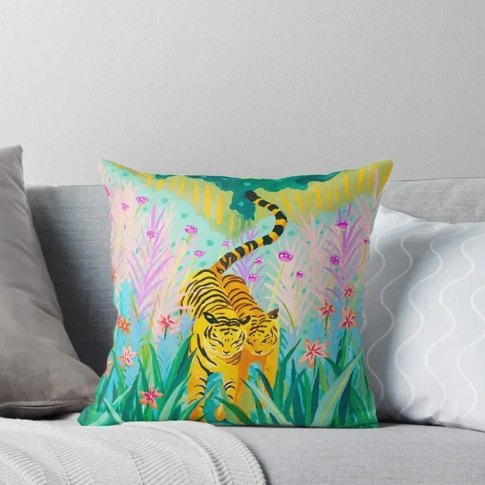 

Tigers in Garden Throw Pillow Christmas Pillow Cases christmas cushions covers Luxury Cushion Cover covers for pillows pillow