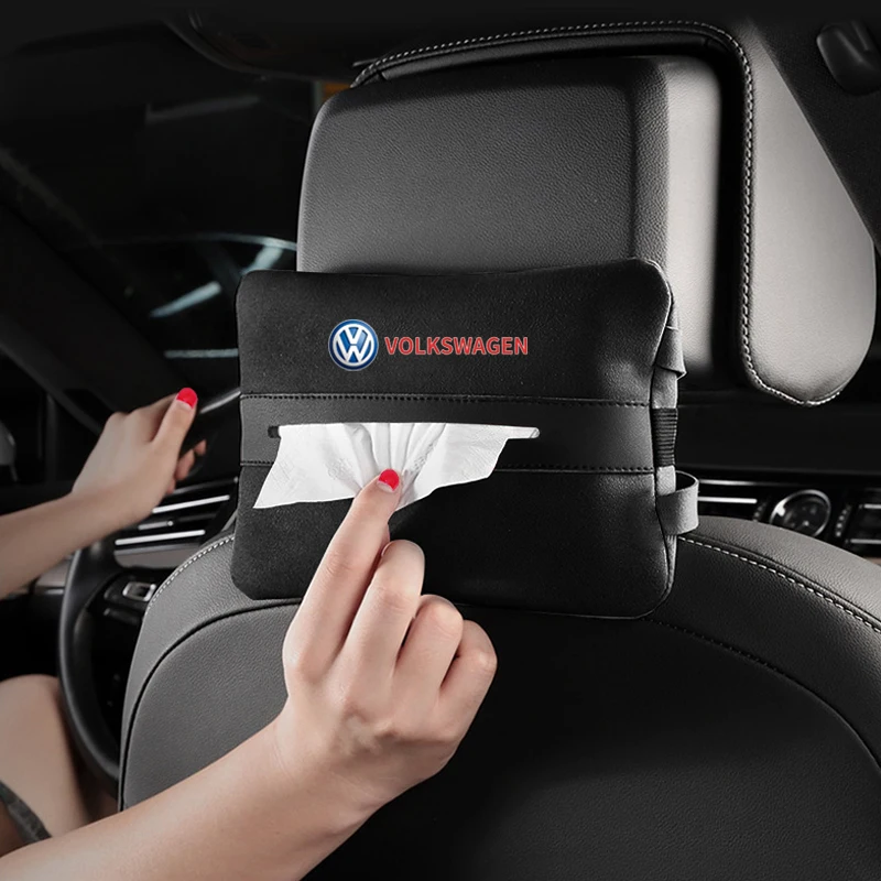 Porte-gobelets pour voiture, boîte à mouchoirs suspendue au dossier du siège, boîte à mouchoirs portable pour Volkswagen Jetta Polo Golf 6 Golf 7 Sti