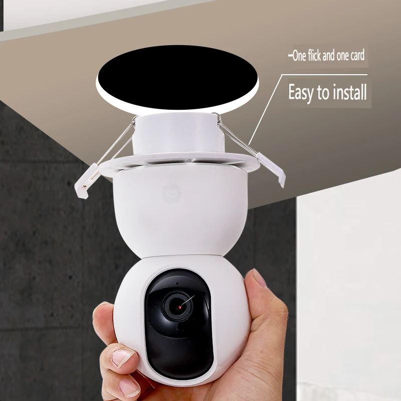 Suitable for Xiaomi Punching Hemispheric Mini Camera Hole Filler Downlight Mounting Bracket Ceiling Monitoring Pan/Tilt Hoisting Base Camera Hole Filler Bracket