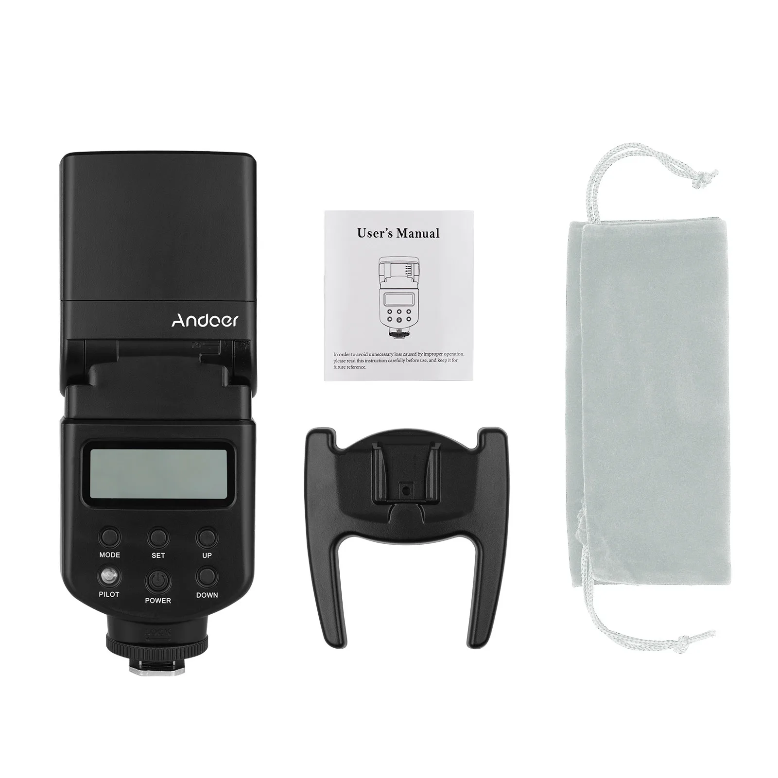 Andoer Flash Speedlite GN40 Adjustable LED Fill Light On-camera Flash With Bracket Replacement for Canon Nikon DSLR Cameras