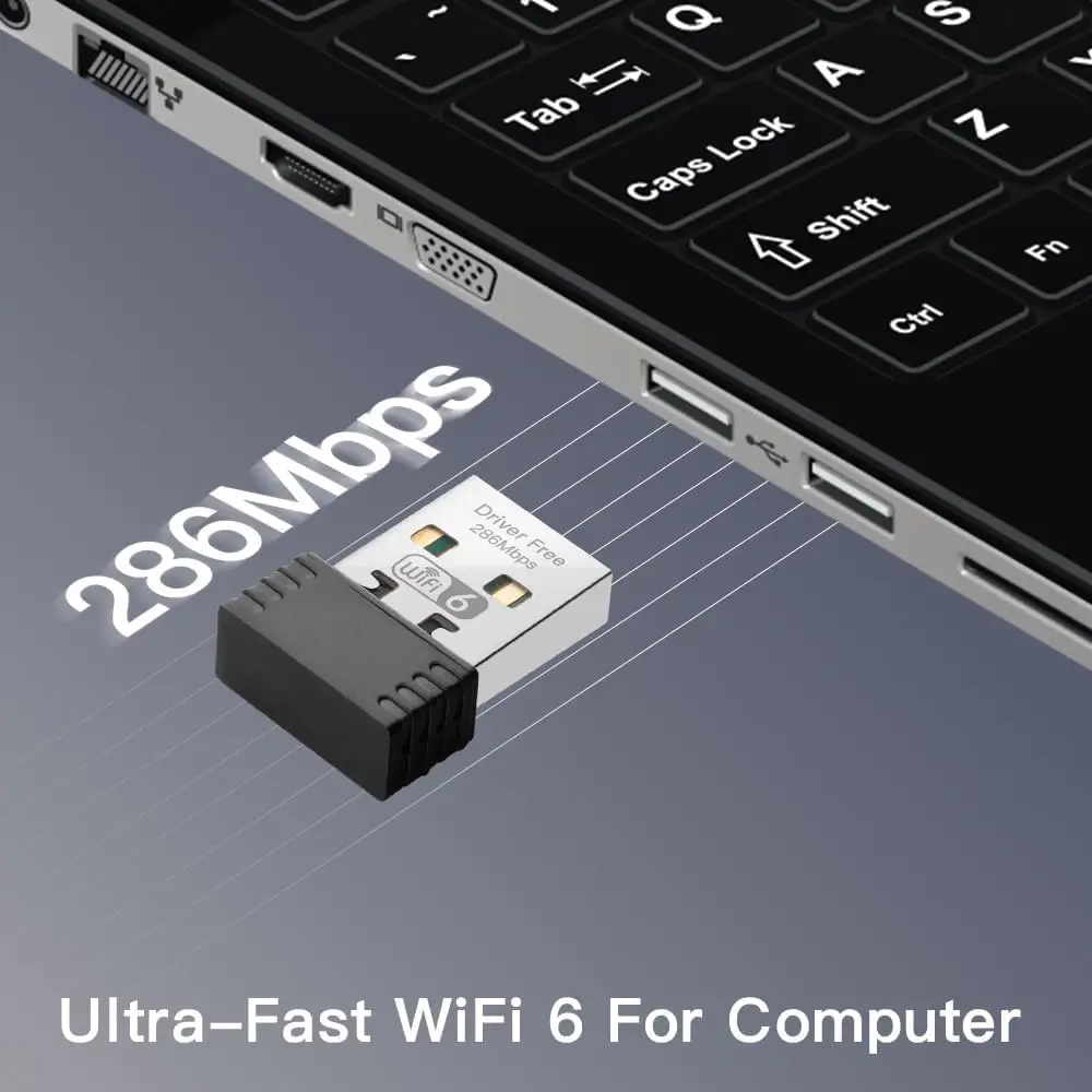 AX300 WiFi 6 Mini adattatore WiFi, solo 2.4GHz, Dongle WiFi USB senza Driver, supporto Windows 7/8/10/11