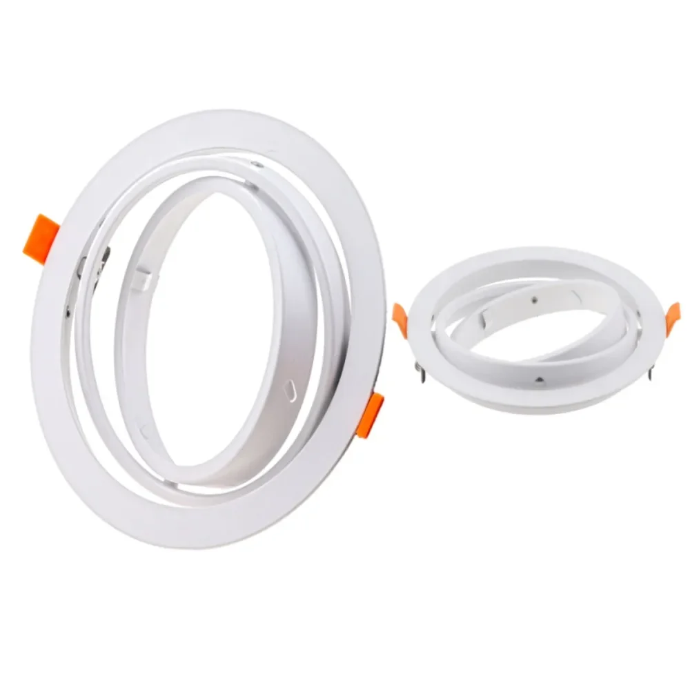 Luz de teto embutida ajustável redonda LED, Spot Bulb Fixture, Downlight para AR111, Cup Bulbs Holder Fitting