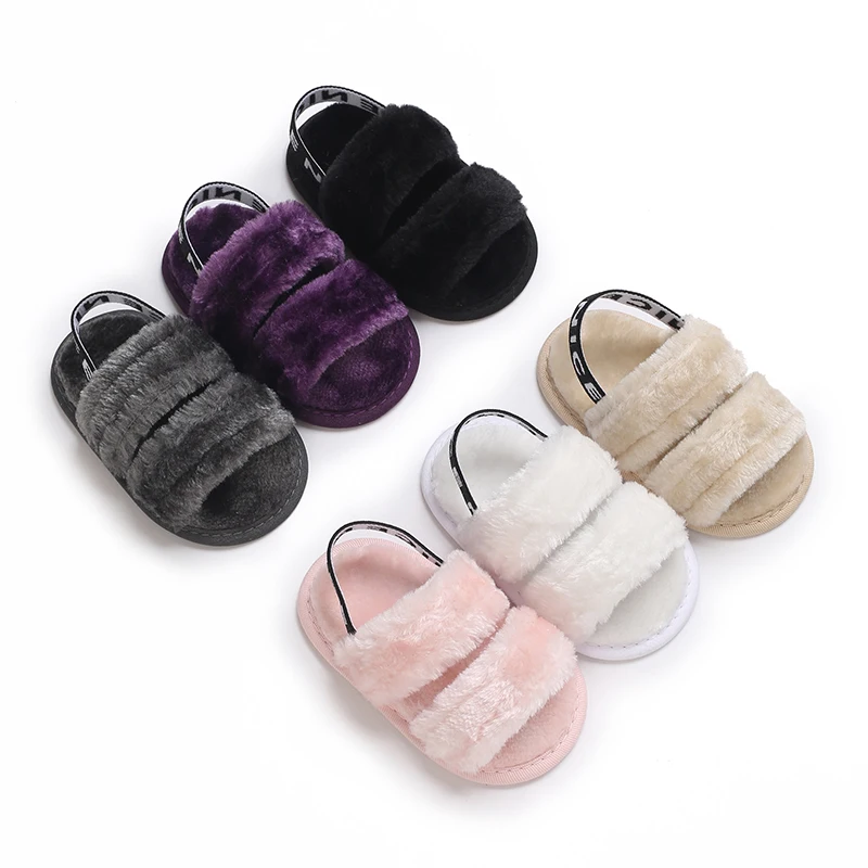 VALEN SINA fluffy Skin Friendly Shoe upper For Baby Girls Summer Newborns Baby Girls Sandals For Toddlers Baby Shoes 0-18M