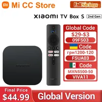 Global Version Xiaomi Mi TV Box 2nd Gen 4K Ultra HD Google TV 2GB 8GB Dolby Vision HDR10+ Google Assistant Smart Mi Box S Player