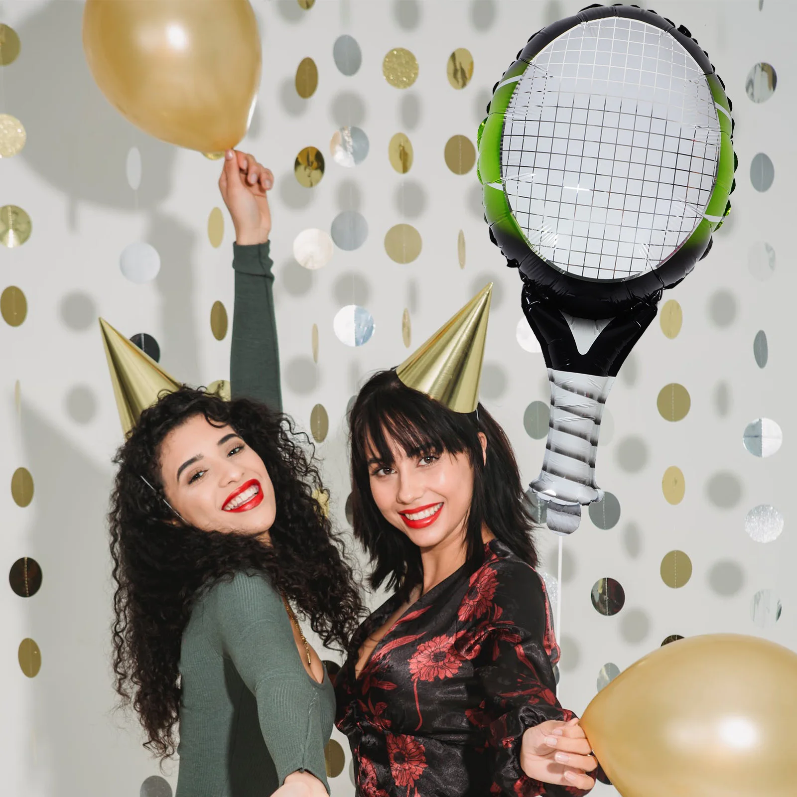 

10Pcs Tennis Ball Balloons Large Foil Durable Lightweight Easy Hang Holes Sports Party Tennis Birthday Decorations