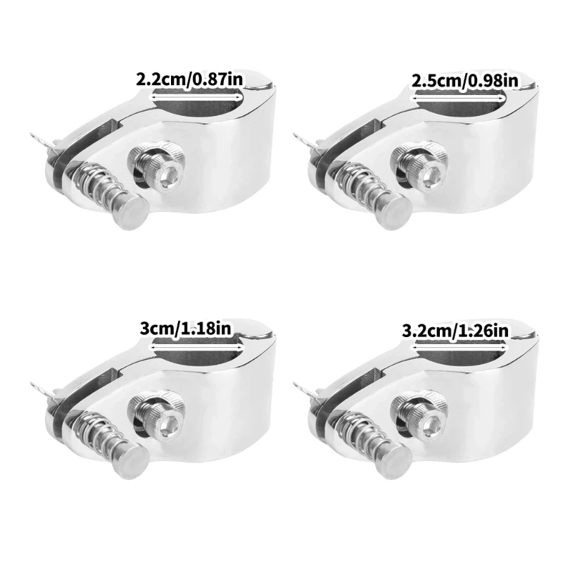 2pc Pipe clamps 316 Stainless Steel for Boat Bimini Top Hinged 22mm 25mm 30mm 32mm Jaw Slide Marine with pin screw