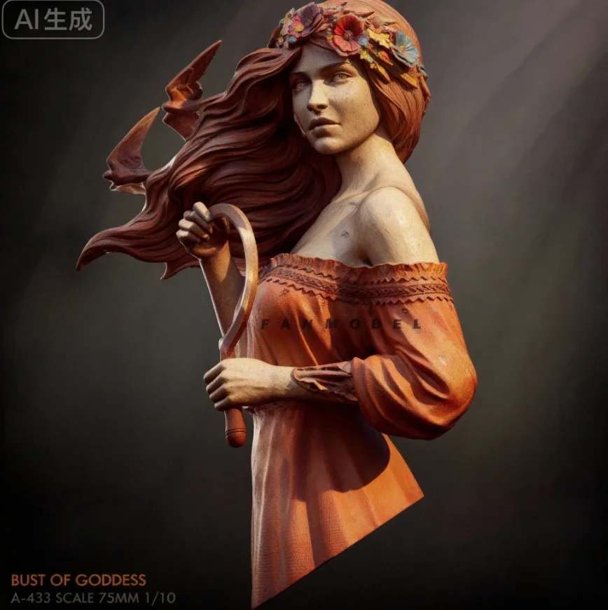 

1/10 Resin bust model kits colorless and self-assembled A-433