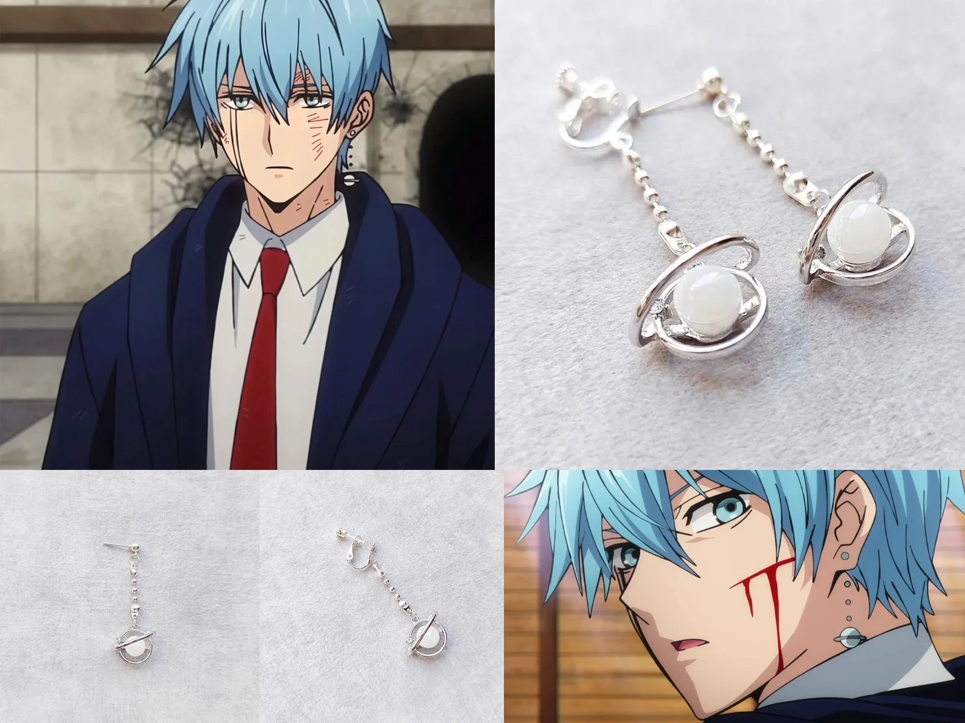 Muscle: couronne de Lance magique et musculaire, ensemble de costumes de Cosplay, boucles d'oreilles à Clip, accessoires Manga Anime, pendentif sur mesure