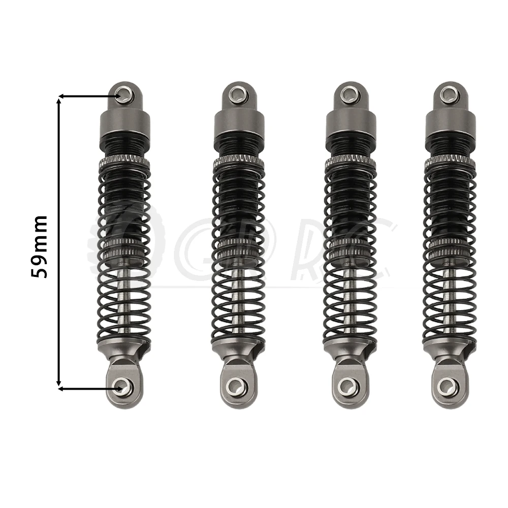 4pcs 53mm 59mm 66mm Aluminium Stoßdämpfer Dämpfer für 1/18 rc Crawler trx4m TRX-4M Bronco Defender Upgrade Teile – Detail 6