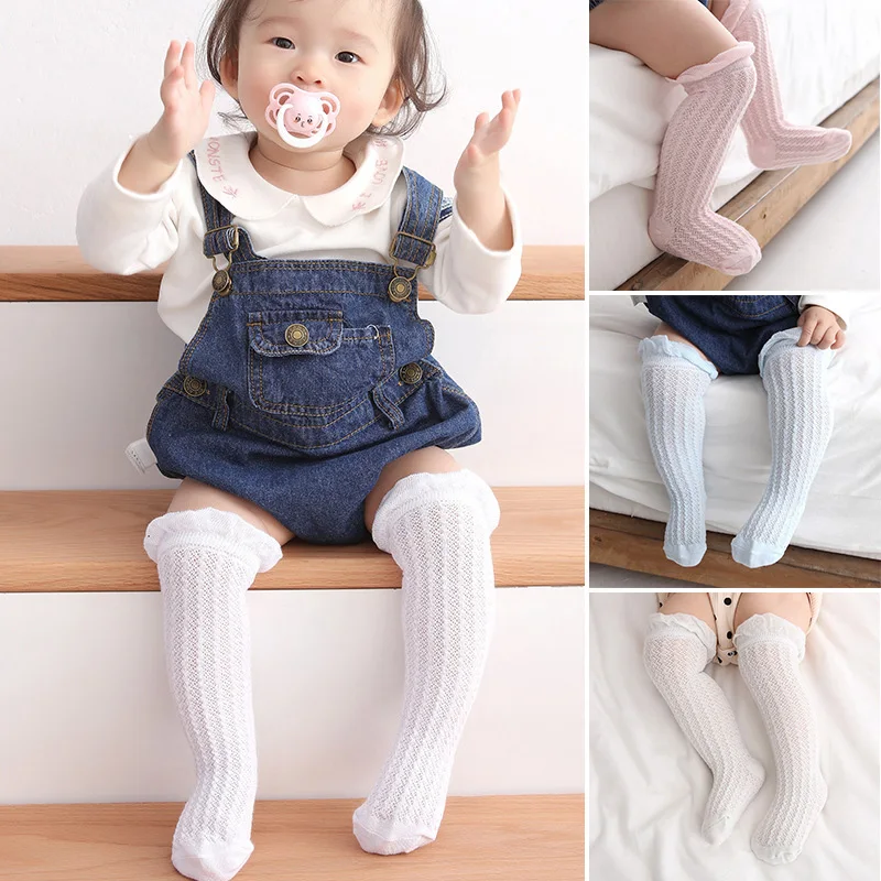 

Spring Summer Mesh Baby Stockings Solid Color Cotton Thin Boy Girl over Knee Socks 0-4 Years Kids Breathable Mosquito Proof Sock
