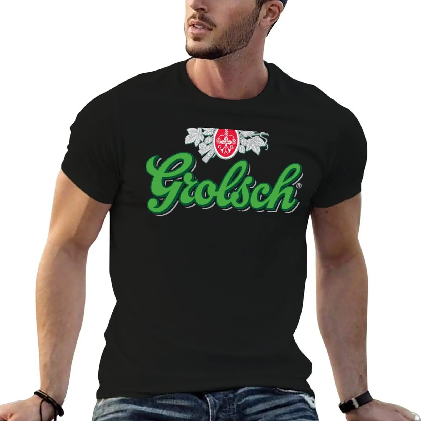 Camiseta Grolsch Grolsch Essential para hombre, camisetas de algodón para hombre, camisetas divertidas de algodón para hombre