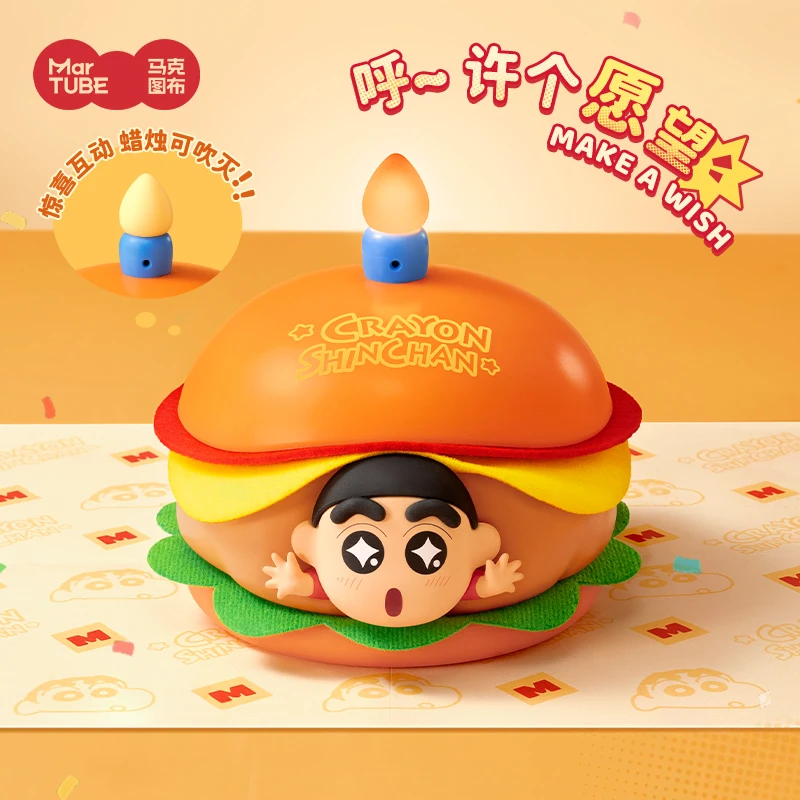 

Crayon Shin-Chan Birthday Burger Series Maktoubu Cute Doll Trendy Play Accessory Light Up Crayon Shin-Chan Anime Gift For Friend