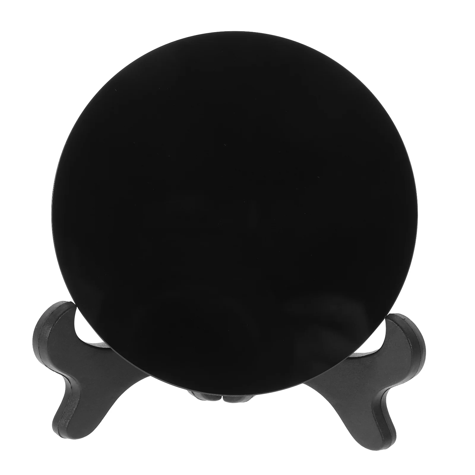 

Tray Decor Circle Mirror Scrying Desk Toy Gothic Aesthetic Plastic Obsidian Stone Plates Home Modern Black Mirrors