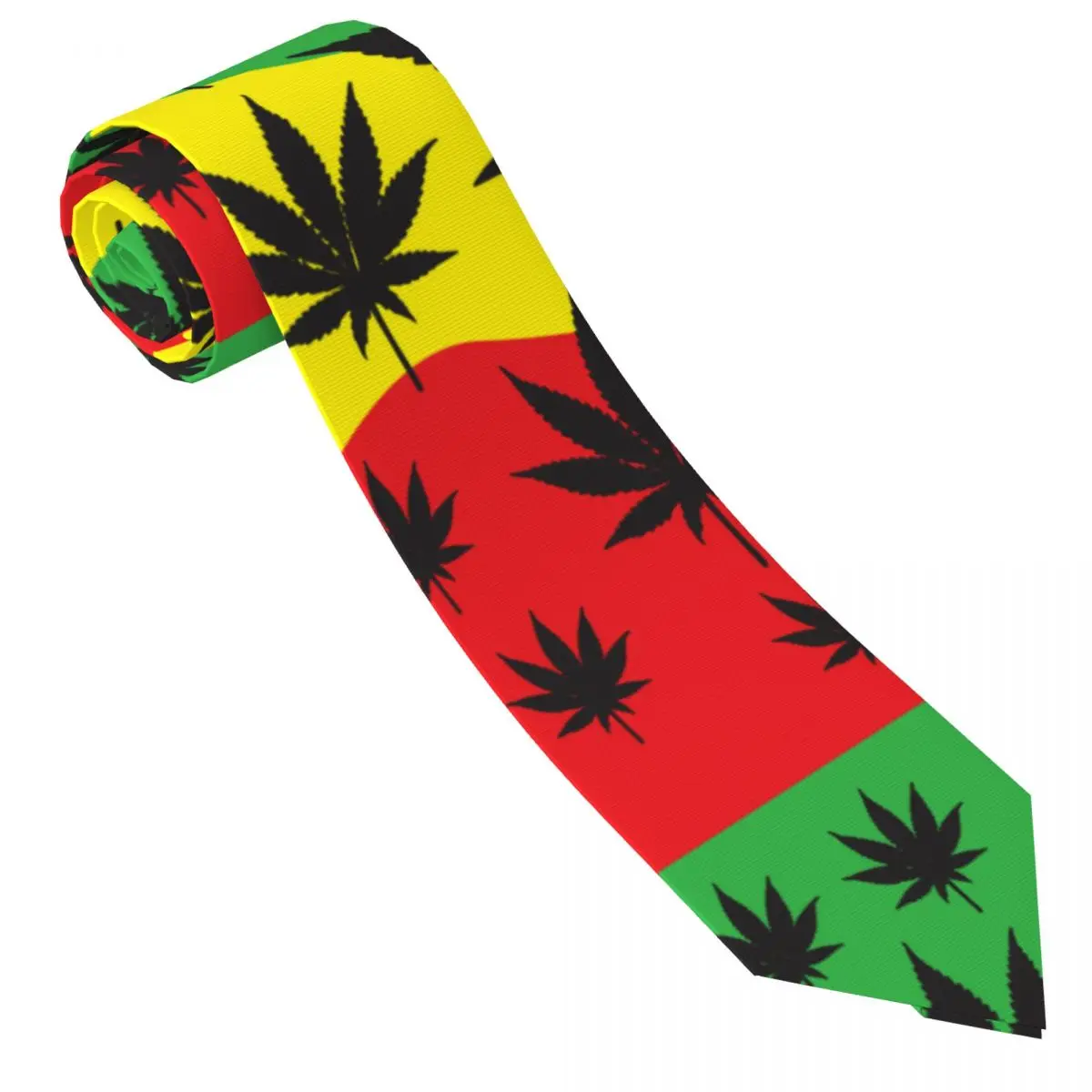 Mens Tie Classic Neckties Rasta Flag With Weed Hip Hop Gorros Narrow Collar Slim Casual Tie Accessories Gift