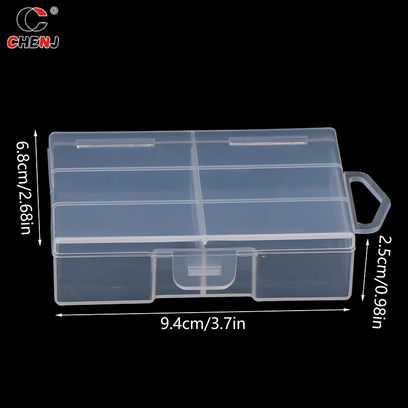 1pc Transparent Battery Storage Box For 18650 Batteries Plastic Organizer With Hardware Accessories And Clear Divider With Cover