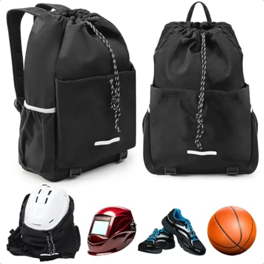 

Welding Helmet Bag Motorcycle Backpacks with Drawstring for Men Large Capacity Helmet Backpack Waterproof Lightweight Motorcycl