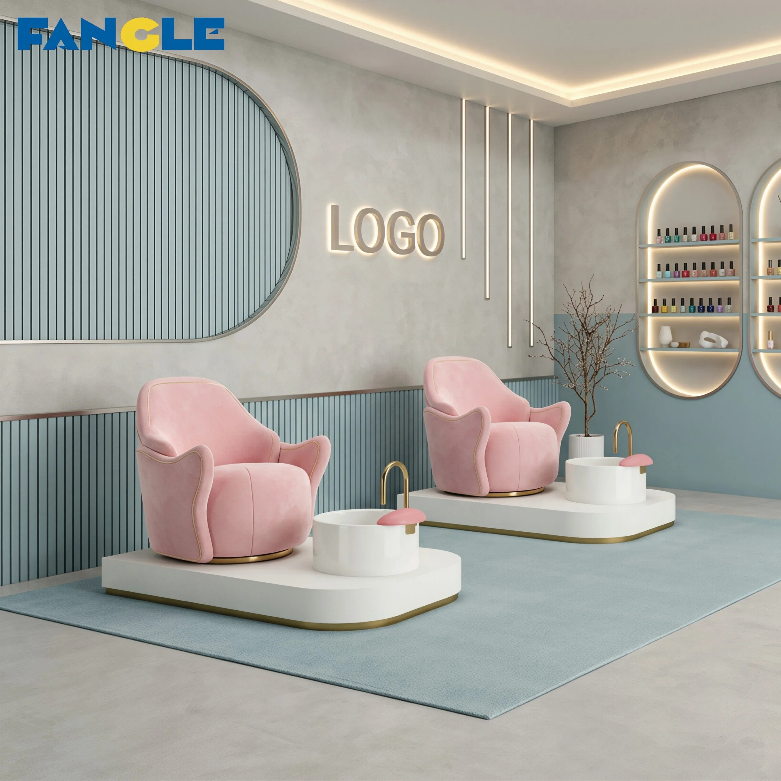 New Luxury Pink Pedicure Chairs Foot Spa Custom Nail Salon Pedicure Spa Chair Manicure Chairs Surfing Feature Foot Massage Chair