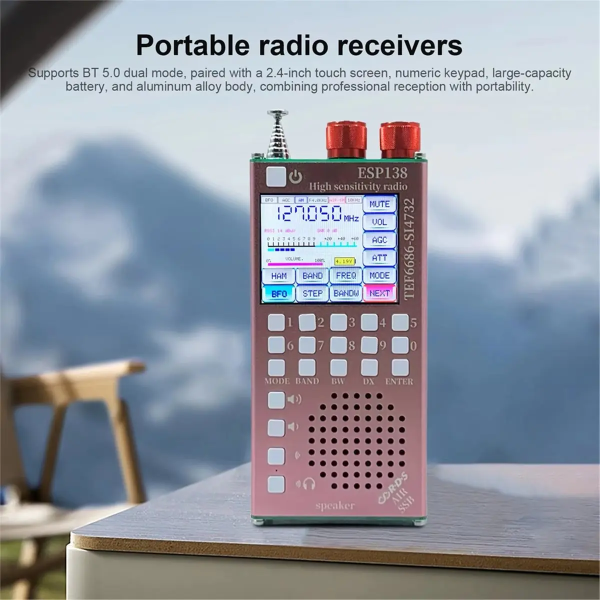 Dual-Mode High-Sensitivity Radio with TEF6686 Chip and RDS Data Display Handheld Radio Receiver