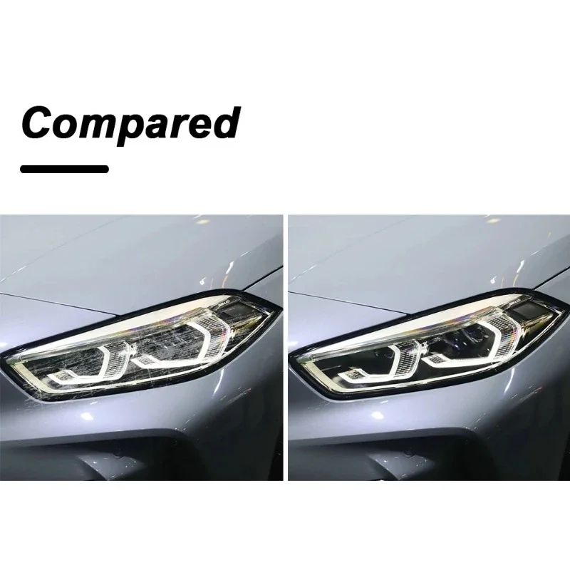 2 Pcs Car Headlight Protective Film Smoked Black Tint Wrap Vinyl Transparent TPU Sticker For BMW 1 Series F40 M135i 2020 2021