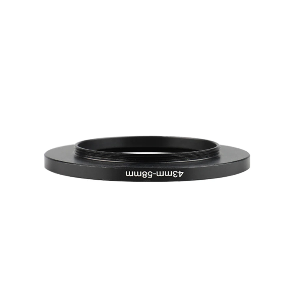 Anello filtro Step-Up nero in alluminio 43mm-58mm 43-58mm adattatore per obiettivo adattatore filtro da 43 a 58 per obiettivo fotocamera Canon Nikon Sony DSLR