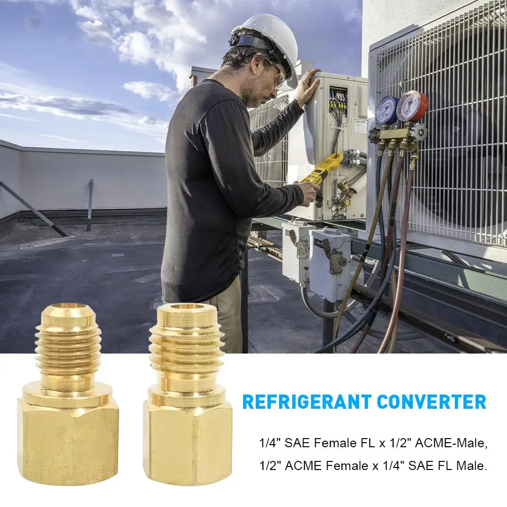 

Refrigerant Converter R134a To R12 Fitting Adapter Parts Corrosion Solid Construction Resistance High-Quality Brass Builds W4Z2