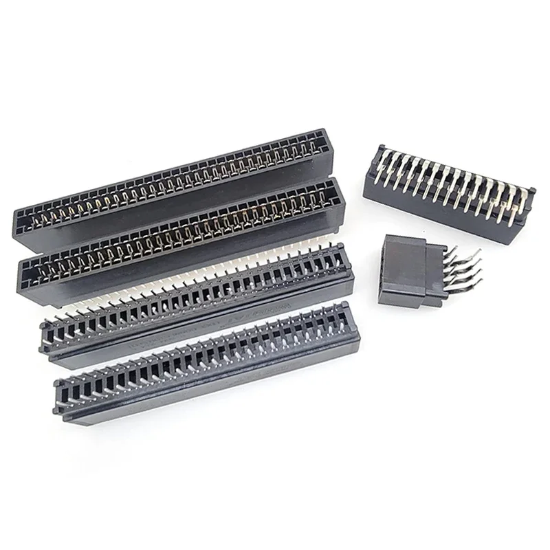 5PCS Edge Card Connector Set 2.54mm Pitch Gold Finger PCB Board Slot Bus Socket with Straight & Curved Pins Options 4P-86P