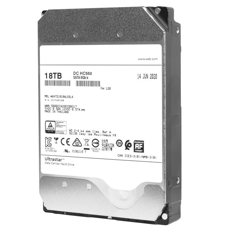 DC HC550 18TB 3.5 HDD SATA 7200RPM SATA 6Gb/s 512M Helium Sealed Enterprise 3.5