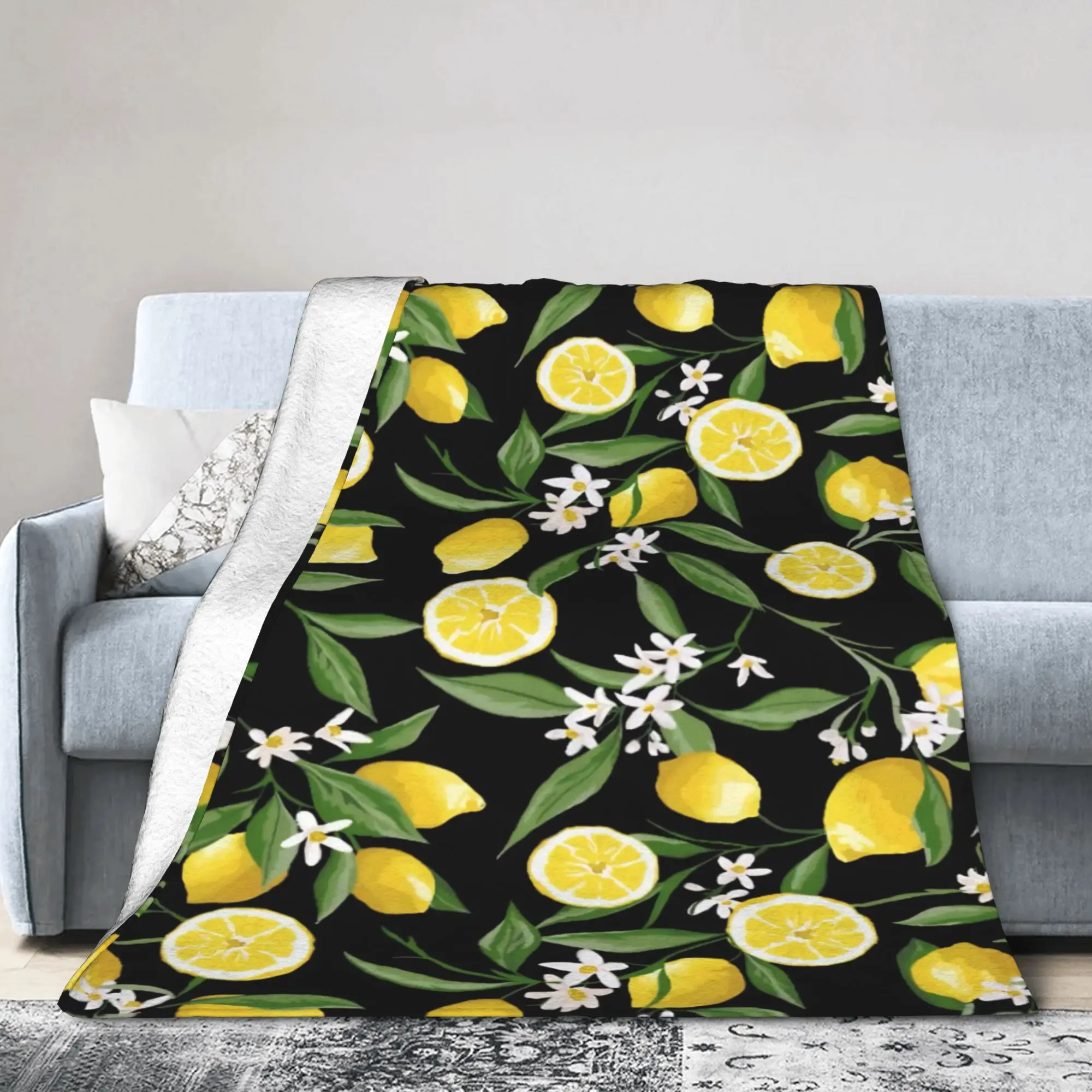 Comfort Lemon Sicily Rectangle Blanket Stuff Sofa Decorative  Throws And Blankets Lightweight Thin Flannel for Office