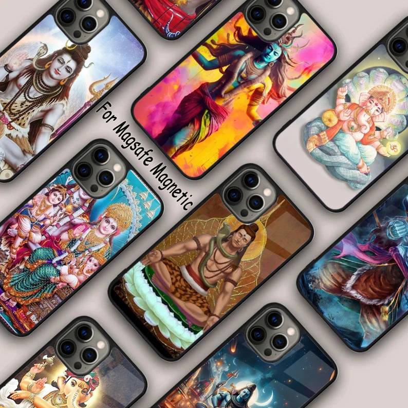 God Diety Hindu Ganesha Shiva Magnetic Phone Case For APPLE iPhone 16 14 13 12 11 Pro Max 15 Plus Wireless Charge MagSafe Cover