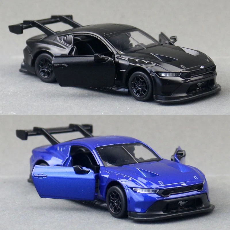 다이캐스트 1:42 포드 머스탱 GT3 레이싱카 합금 모델 어린이 장난감 차량 풀백 미니어처 자동차 컬렉션 홈 데코
