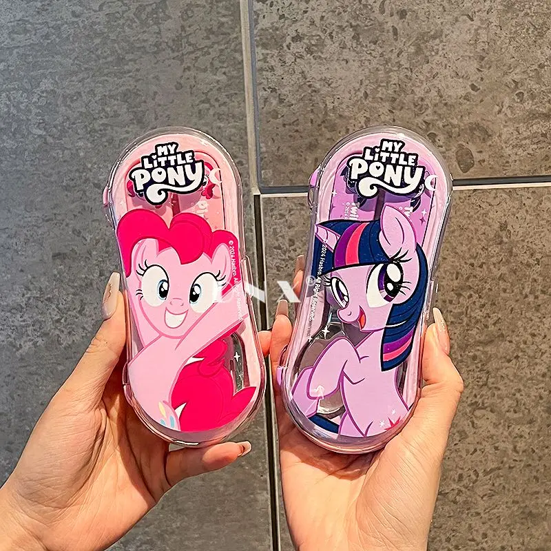 My Little Pony Fork and Spoon Set New Girl High-Looking Cartoon Cute Children Student Portable Creative Tableware 2-piece Set