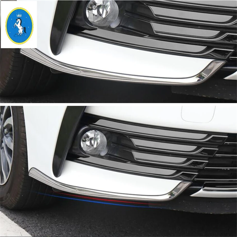 Car Accessories Front Head Bumper Protector Corner Fog Lights Lamps Eyelid Eyebrow Cover Trim Fit For Toyota Corolla 2017 2018