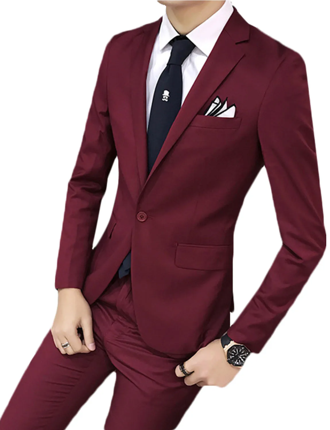 

Men's Slim Fit Two Pieces Set Suit Separate Formal Party (Blazer, Pants)