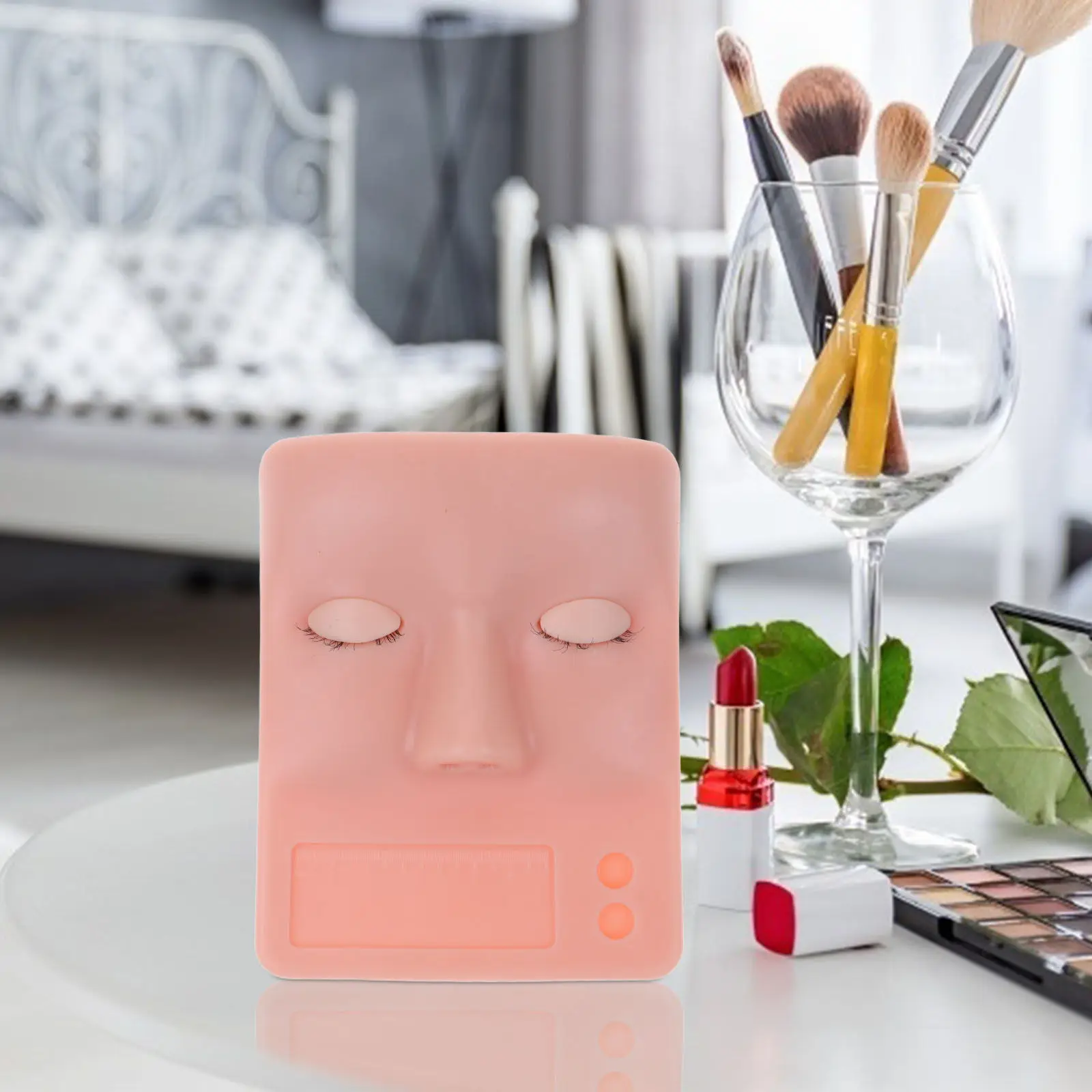 1Set Eyelash Extension Mannequin Head Realistic Skin Color Makeup Practice Face Lash Extension Practice Tool for Beginners and