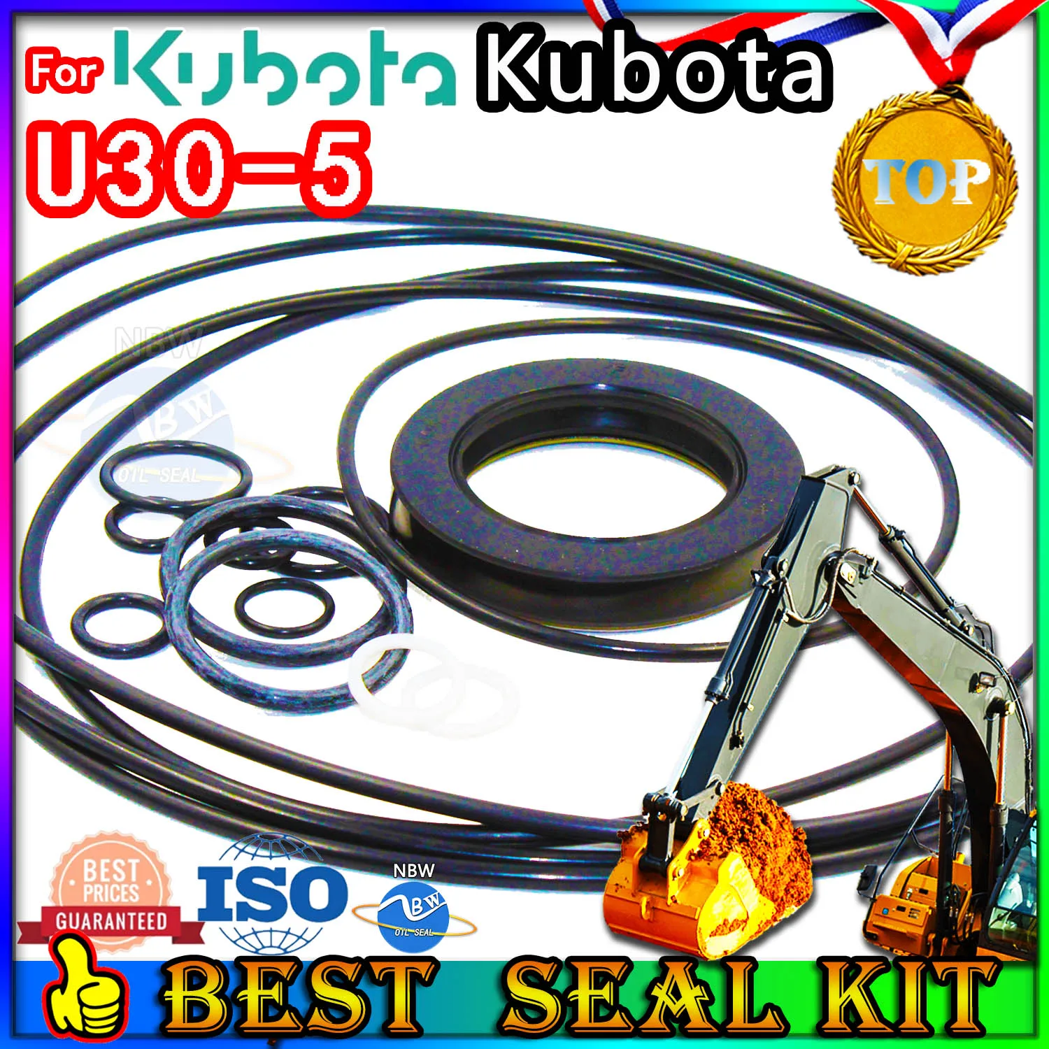 

For Kubota U30-5 Oil Seal Repair Kit Boom Arm Bucket Excavator Hydraulic Cylinder U30 5 Swivel Pilot Regulator Injector Foot