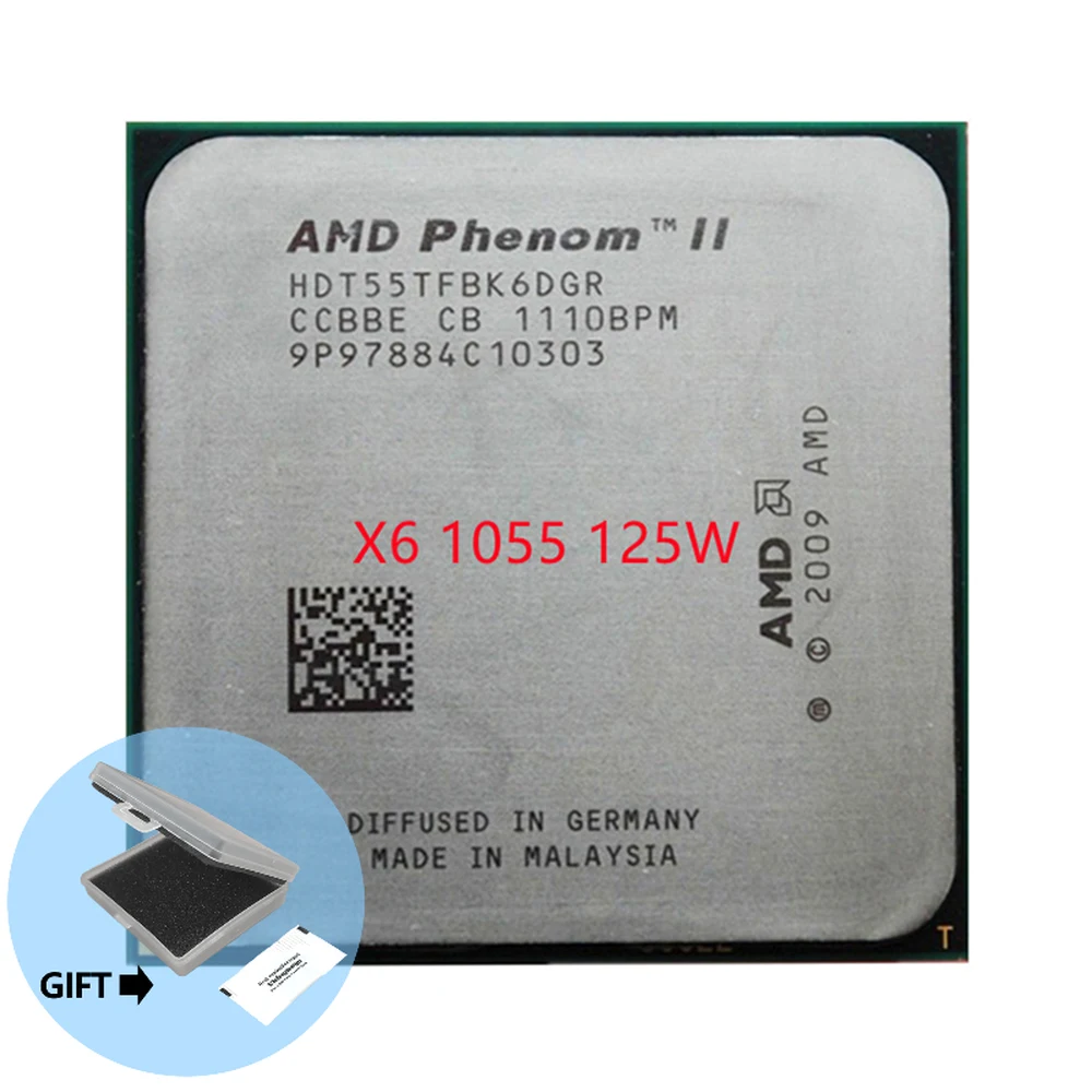 AMD Phenom II X6 1055T 1055 2.8G 125W Six-Core CPU processor HDT55TFBK6DGR Socket AM3