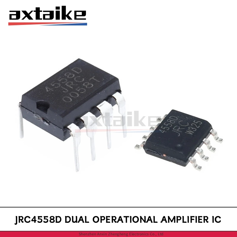 50PCS JRC4558D SOP-8 DIP-8 4558D NJM4558 NJM4558D JRC4558 4558 SMD DUAL OPERATIONAL AMPLIFIER IC