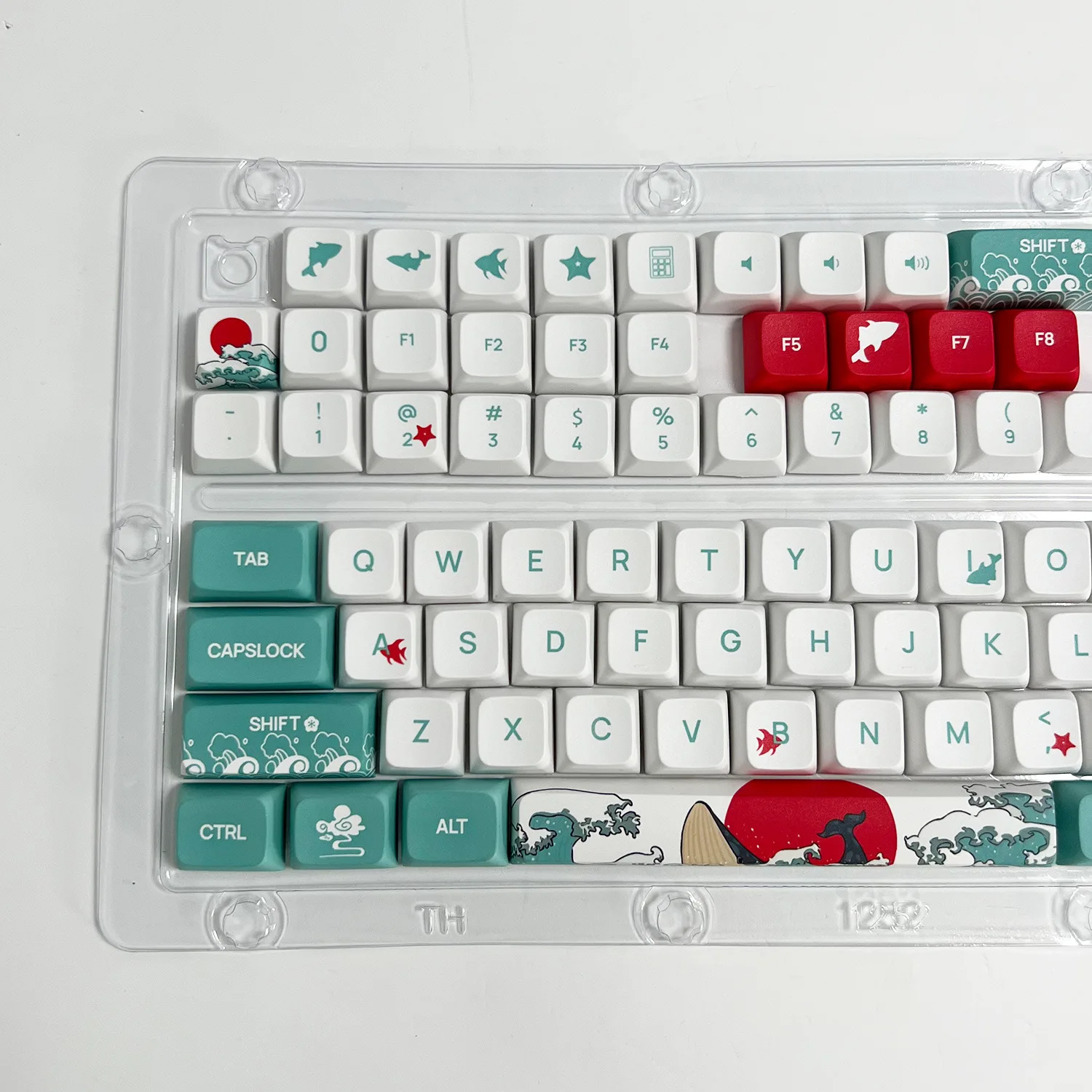 Cool Coral Sea XDA Dye-sub PBT nasadki na klawisze 61 68 84 87 81 96 98 104 10-klawiszowa klawiatura mechaniczna dostosowane nasadki na klawisze rekina przełącznik