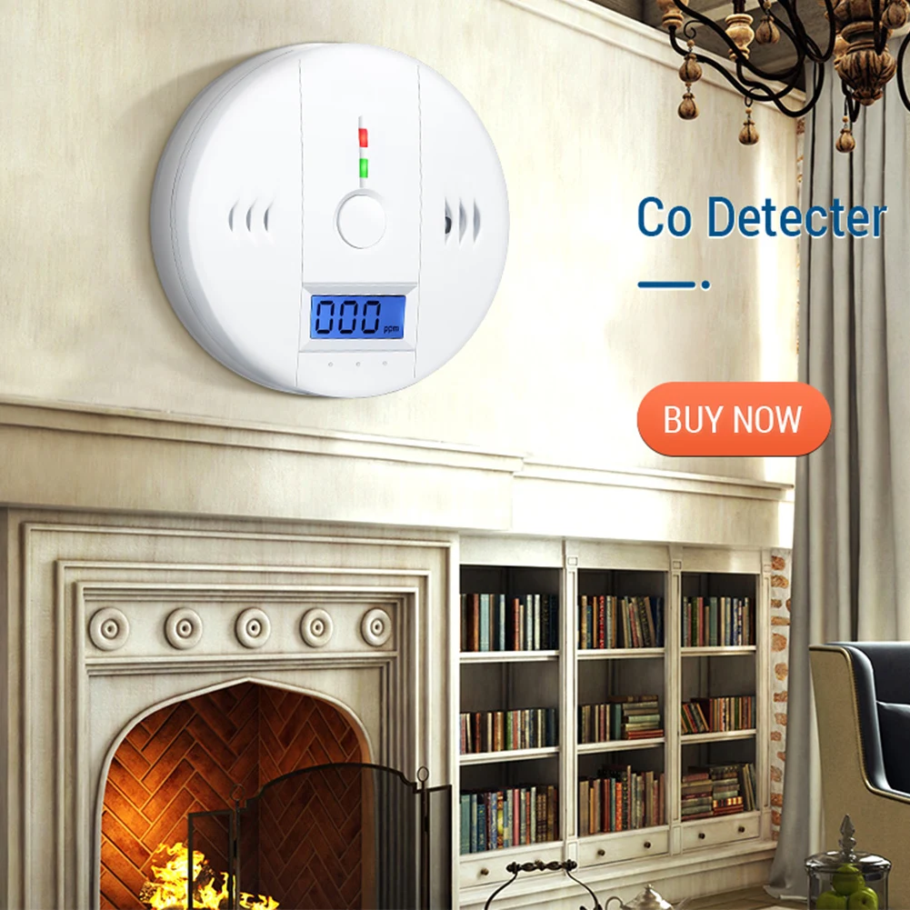 High Sensitive CO Sensor Wireless Carbon Monoxide Poisoning Smoke Detector Warning Alarm Detector Bring LCD Indicator for Home
