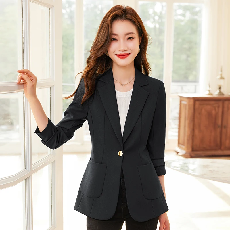 

Fashion Professional Women's autumn and winter new long-sleeved suit elegant temperament shows self-confidence