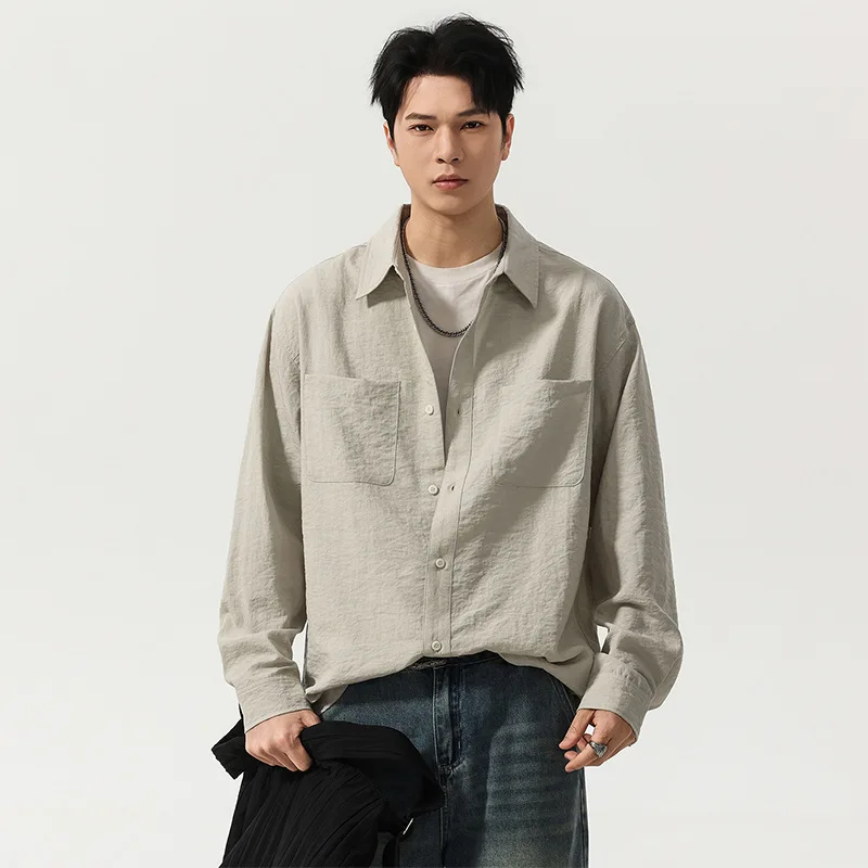

Luxury Men Light Shirt Boys Premium Loose Coat Shirt