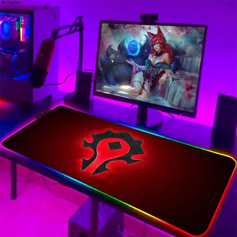 Extended Pad World of Warcraft RGB Gaming Mouse Pad Computer Mat Pc Gamer Large Play Pad Backlight Mousepad Gamer Accessories